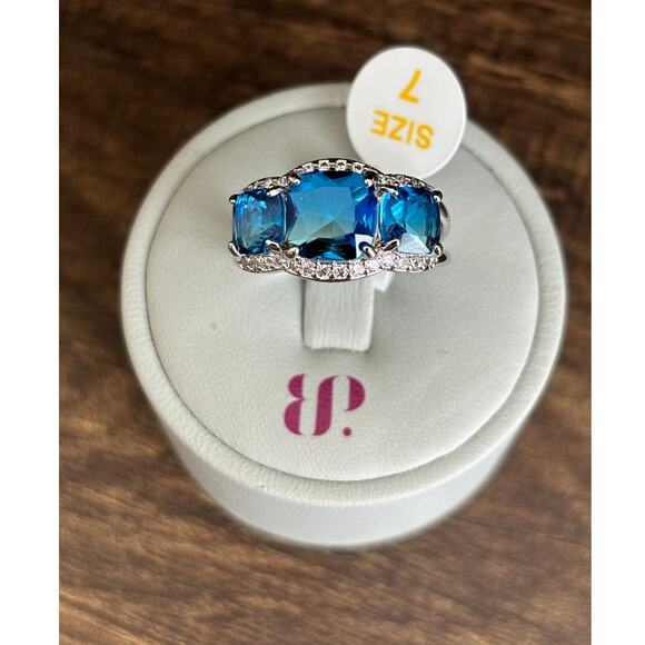 Bomb Party RBP6466 Our Moment Forever Lab Created Azure Blue Bi Color Tourmaline - Picture 1 of 4